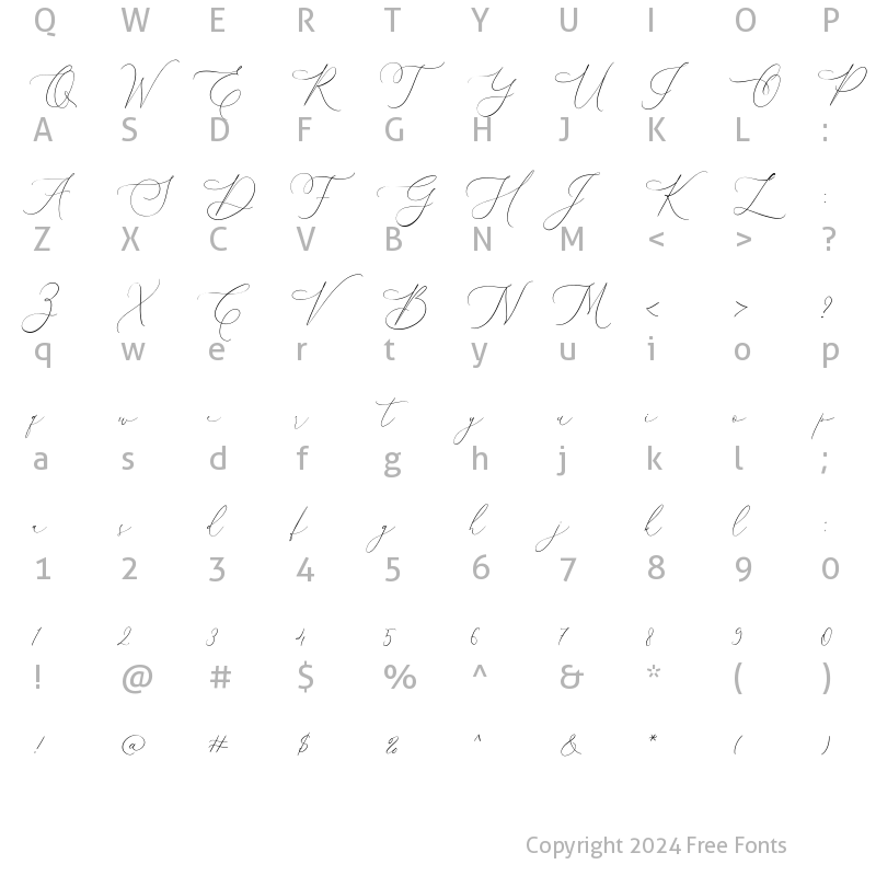 Character Map of Spring Park Regular