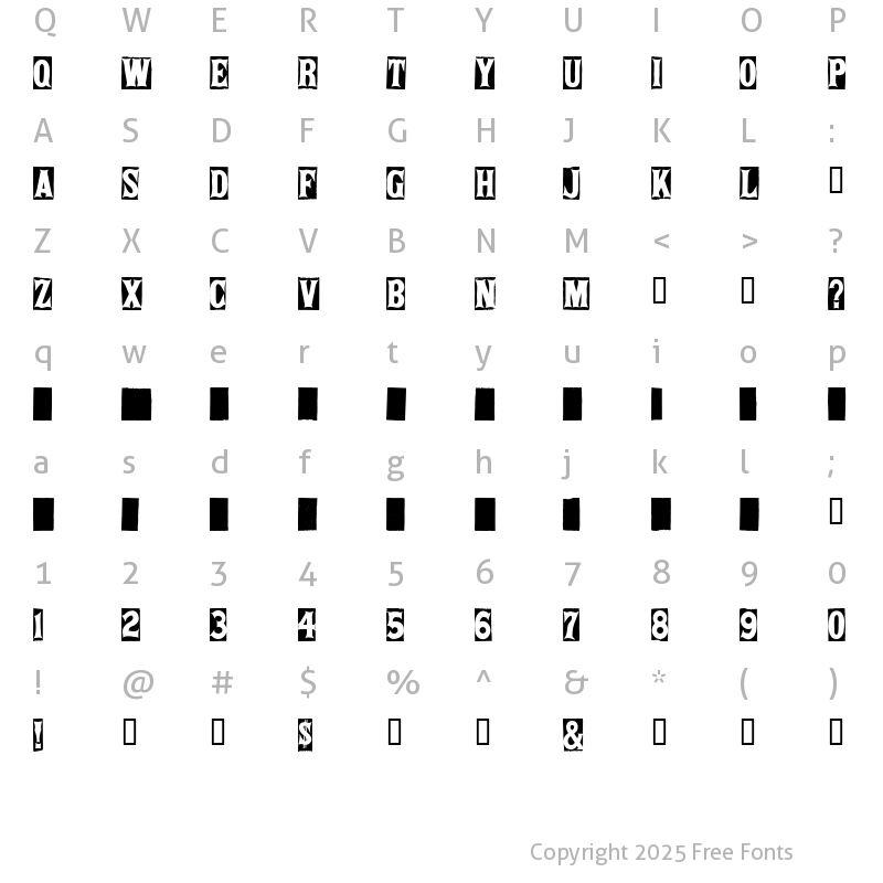 Character Map of SpringfieldTablets Regular