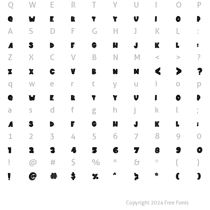 Character Map of springloved inline