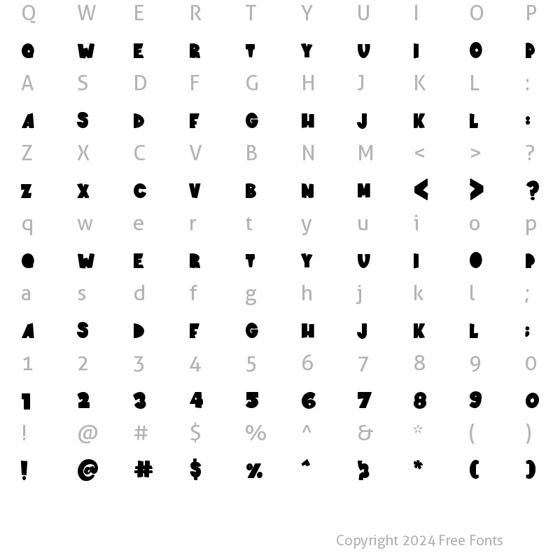 Character Map of springloved Regular