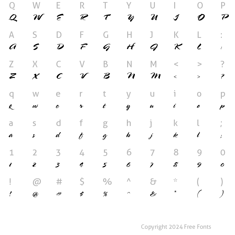 Character Map of SpringLP RomanItalic