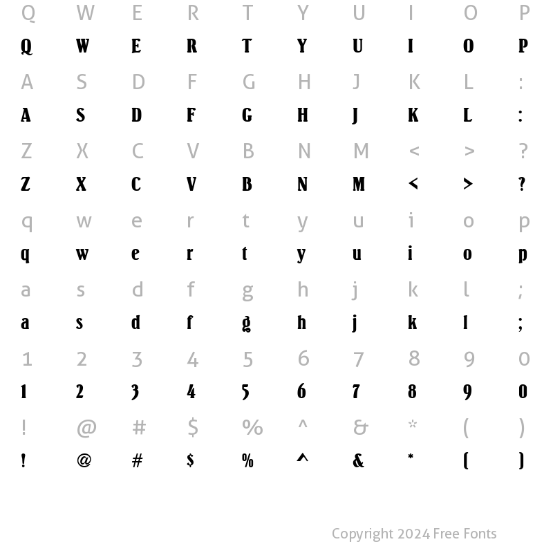 Character Map of Springsteen Regular