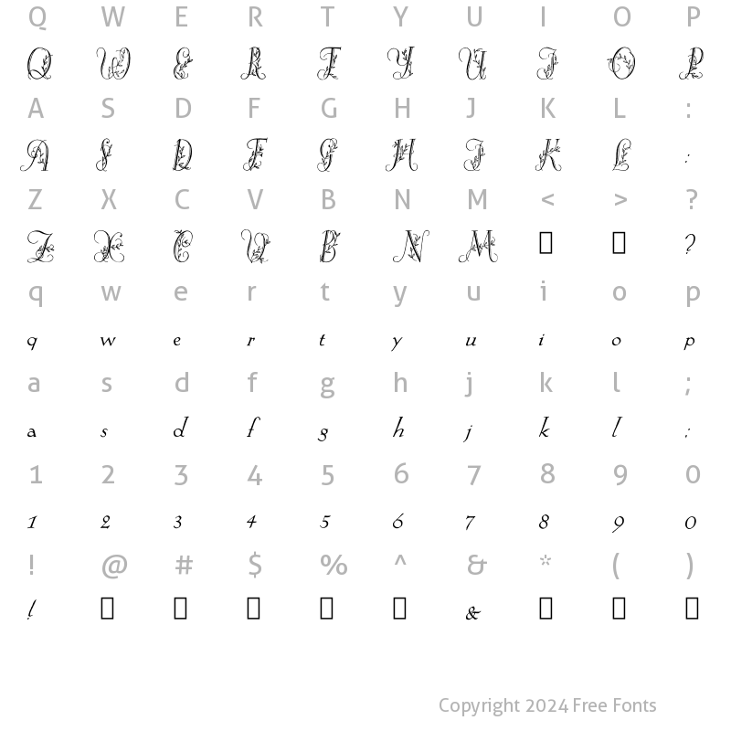 Character Map of Springtime_Flourish Normal