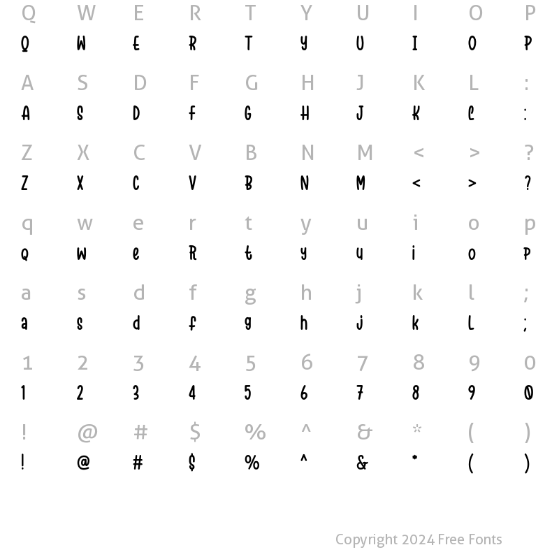 Character Map of Sprinkles Regular