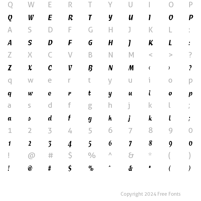 Character Map of SprintExtraCond Regular