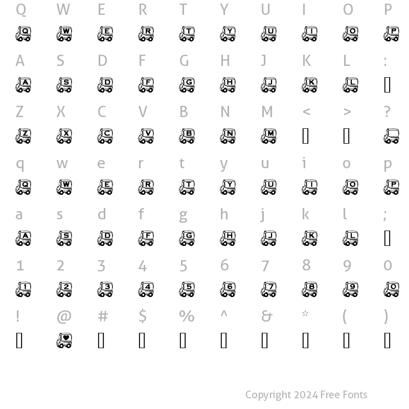 Character Map of SPs  School Bus Regular