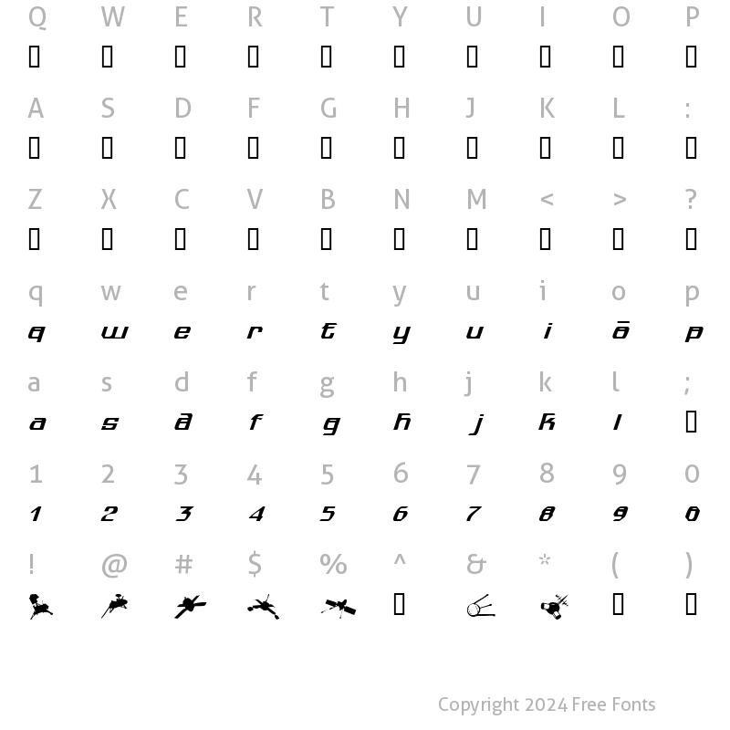 Character Map of spuknik Regular