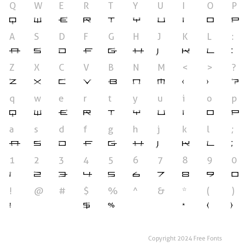 Character Map of Sputnik Regular