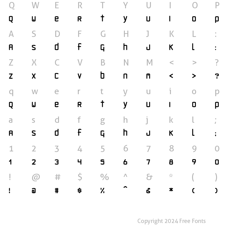 Character Map of Sputnikk Regular