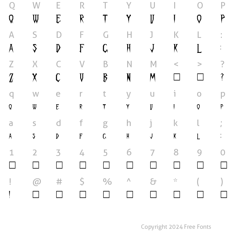 Character Map of Spykker Regular