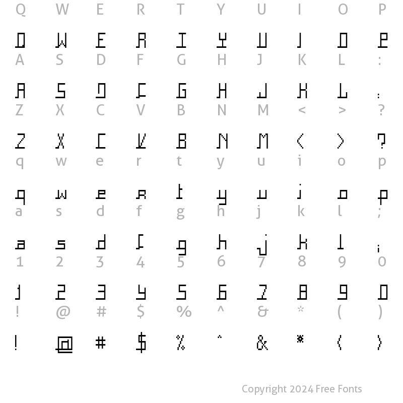 Character Map of Square Condensed