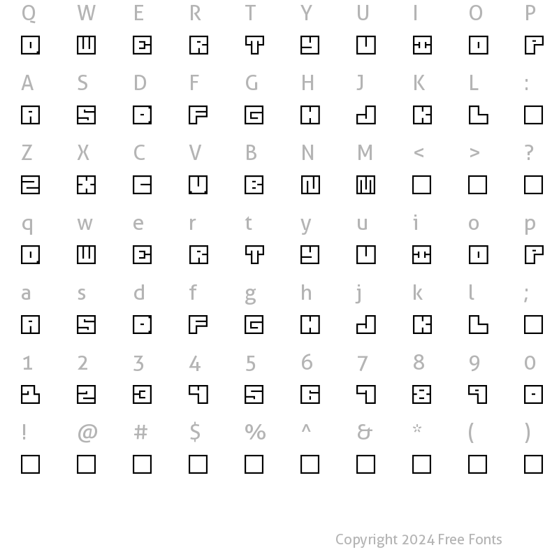 Character Map of Square Limit MCE Regular