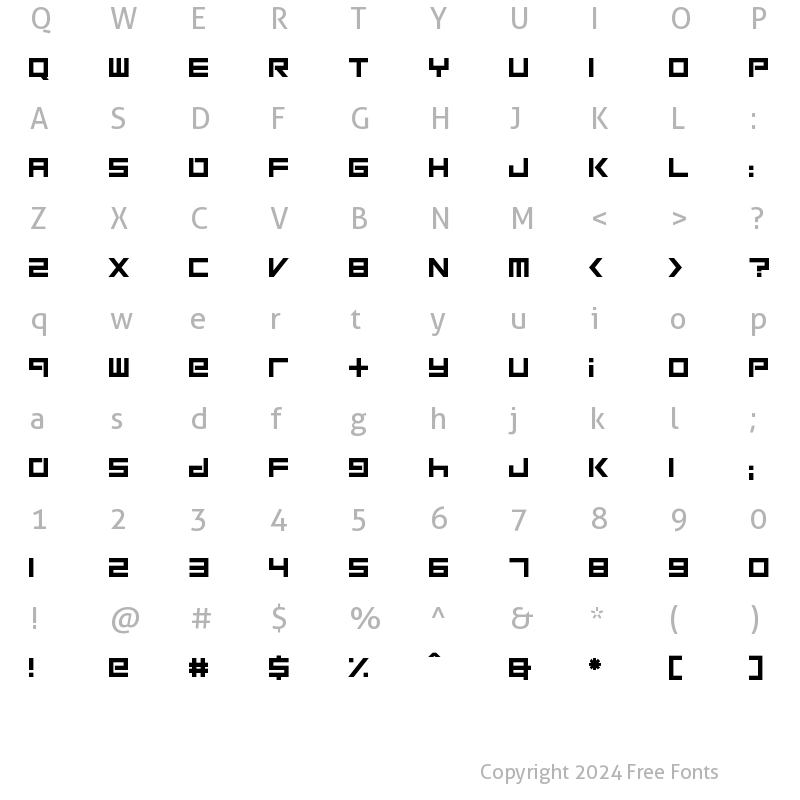 Character Map of Square One Bold