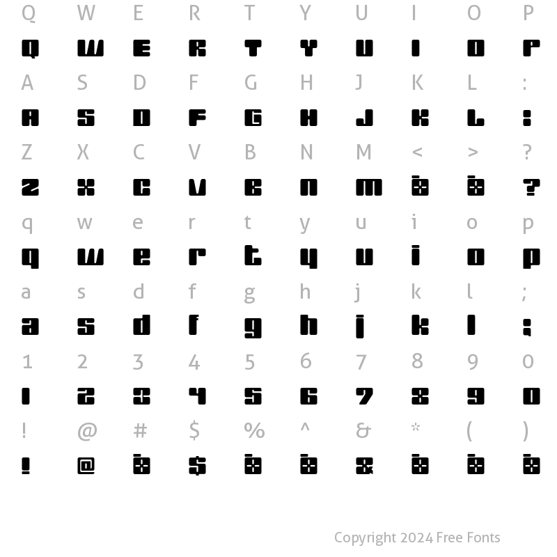 Character Map of Square Peg Regular