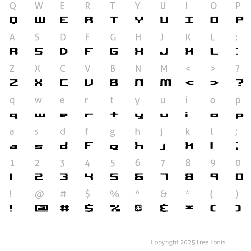 Character Map of Square Route BRK Regular