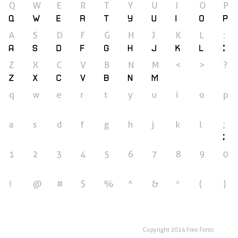 Character Map of Square40 Regular