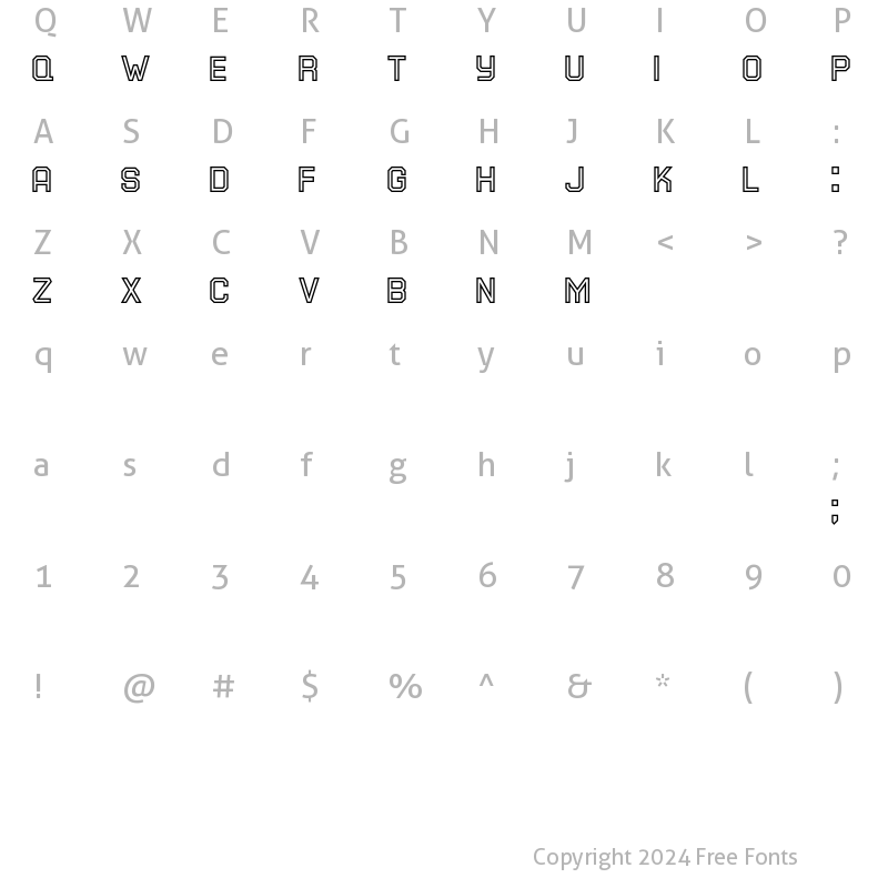 Character Map of Square40Inline Regular