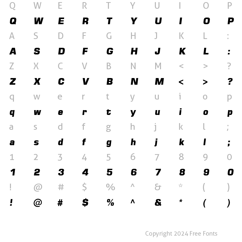 Character Map of Square721 Blk Italic