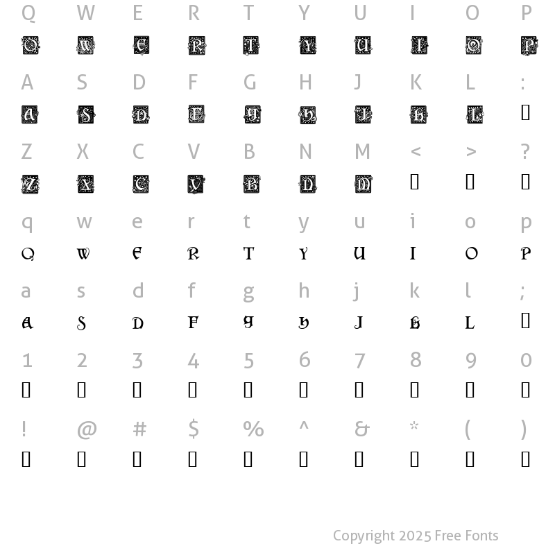 Character Map of SquareCaps Regular