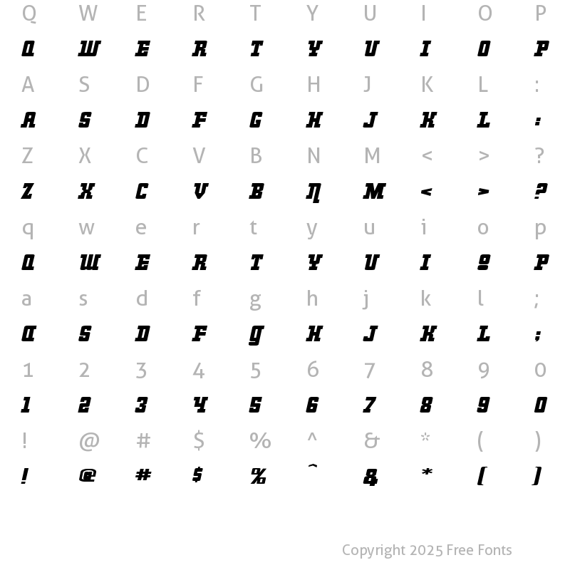 Character Map of SquareCircle Regular