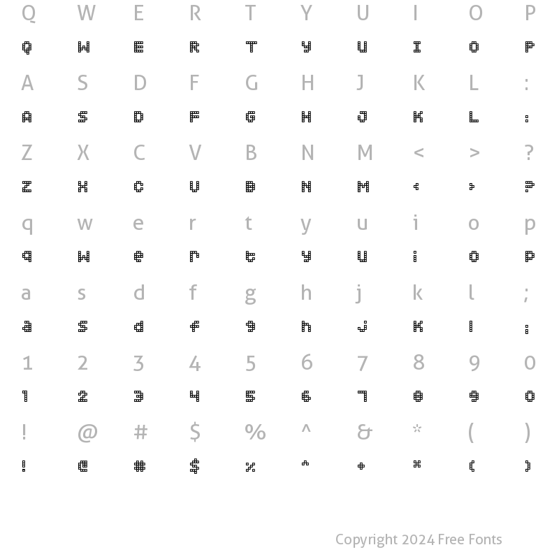 Character Map of Squarodynamic 02 Regular