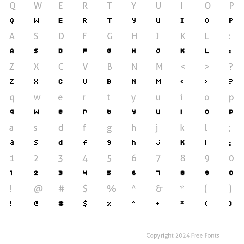 Character Map of Squarodynamic 04 Regular