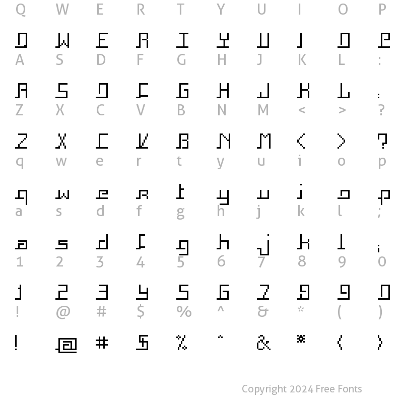 Character Map of Squaropen Regular