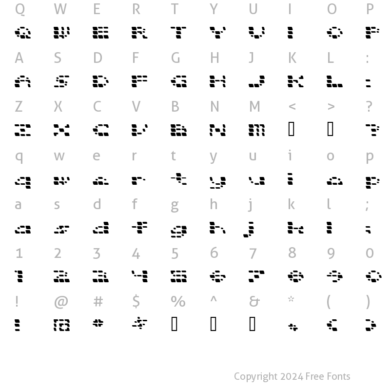 Character Map of Squarrel Rounded