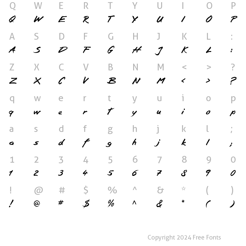 Character Map of Squickt Plain Regular