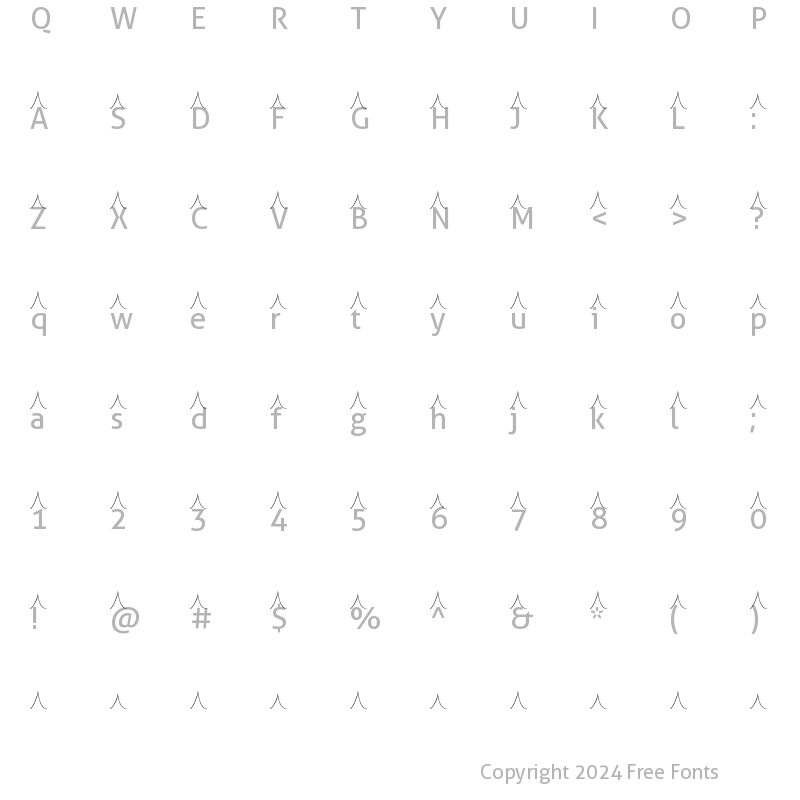 Character Map of Squiggley Plain Regular