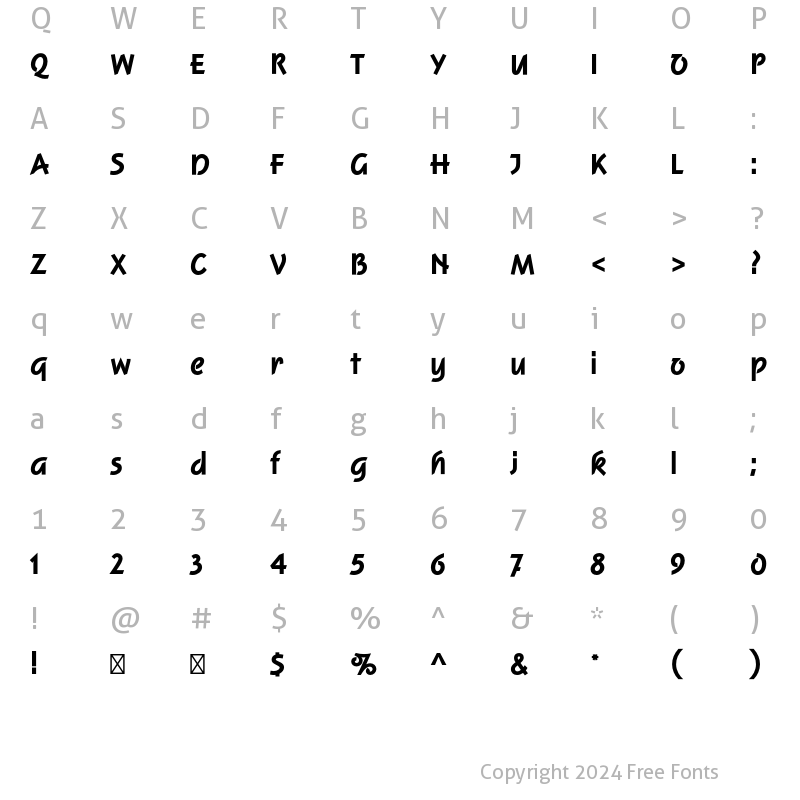 Character Map of Squire Std Extra Bold