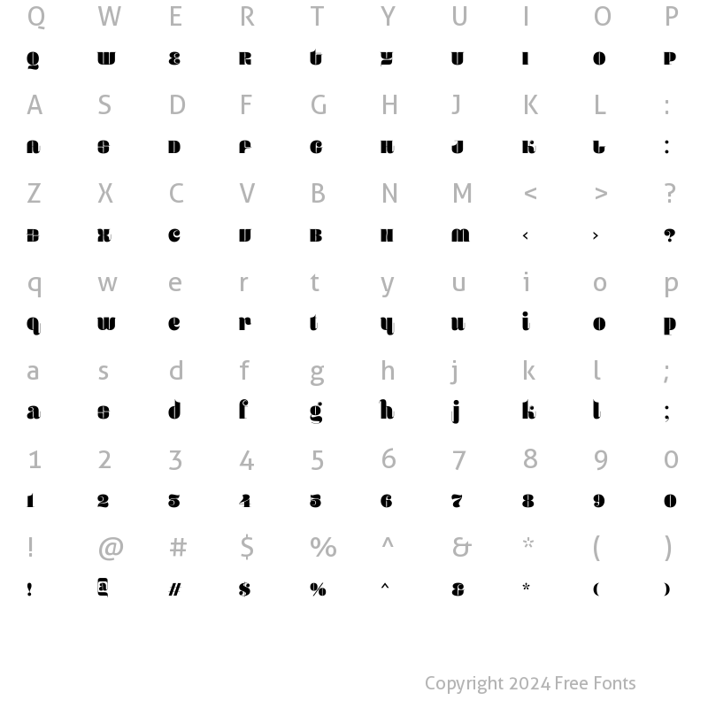 Character Map of SquirrelFYW01-Regular Regular