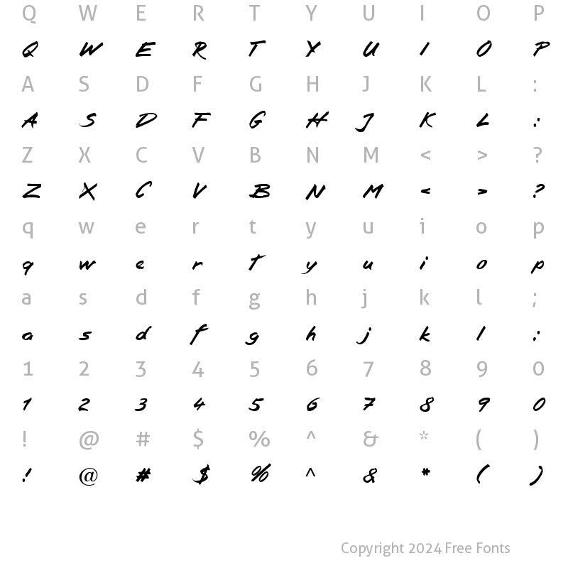 Character Map of Squiso Becker Normal