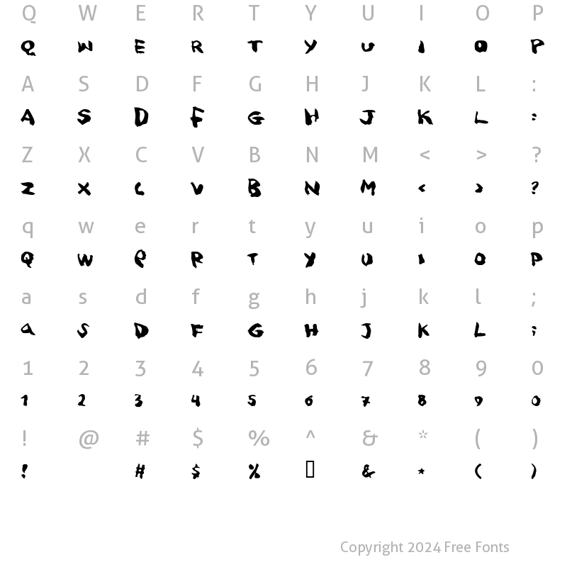 Character Map of Squitcher Regular