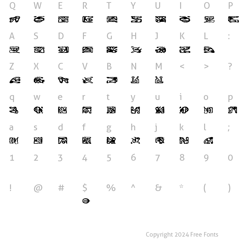 Character Map of ST Bajoran Ideogram Regular