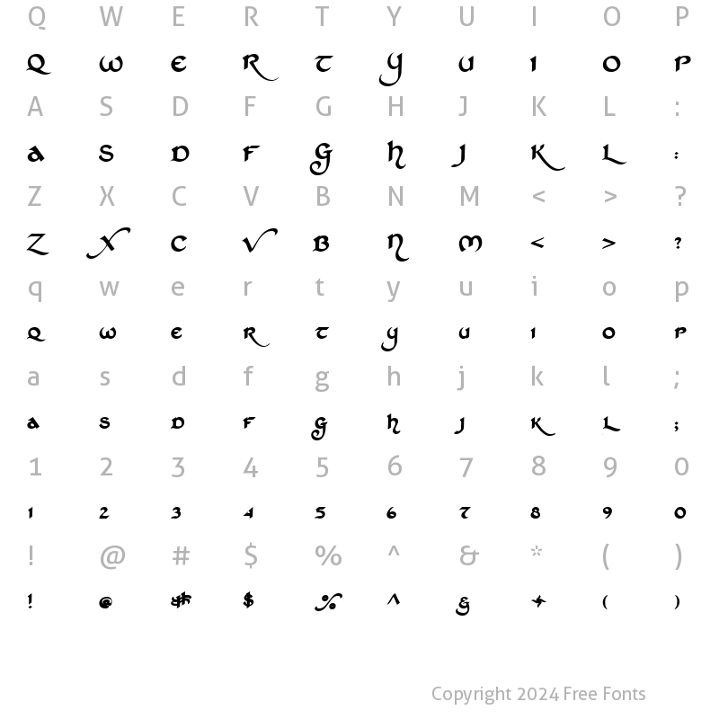 Character Map of St Charles Dark Regular