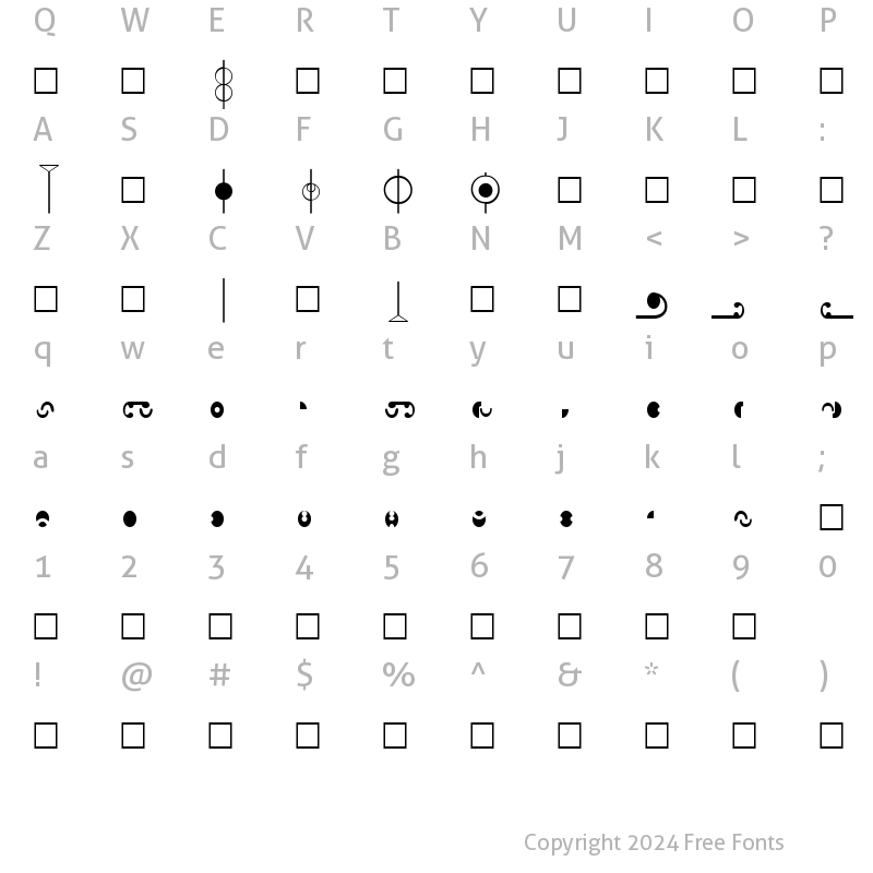 Character Map of ST Krenim Normal