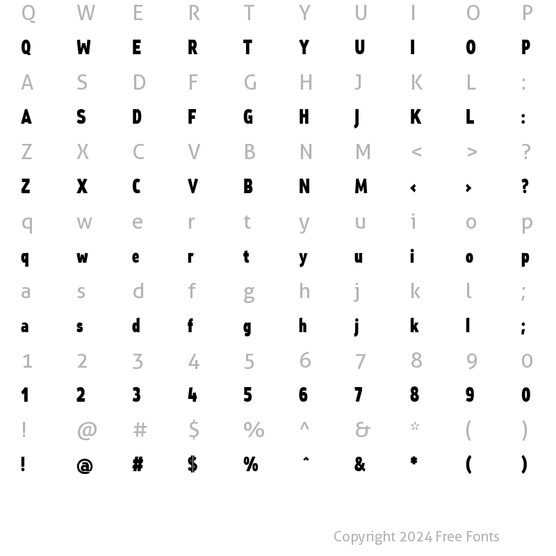 Character Map of St Transmission 900 Condensed ExtraBold