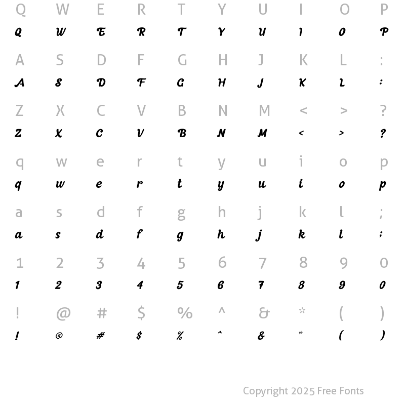 Character Map of Stabillo Medium Italic