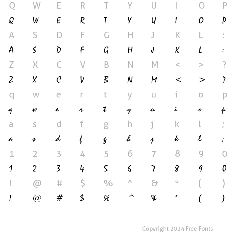 Character Map of Staccato 222 Regular