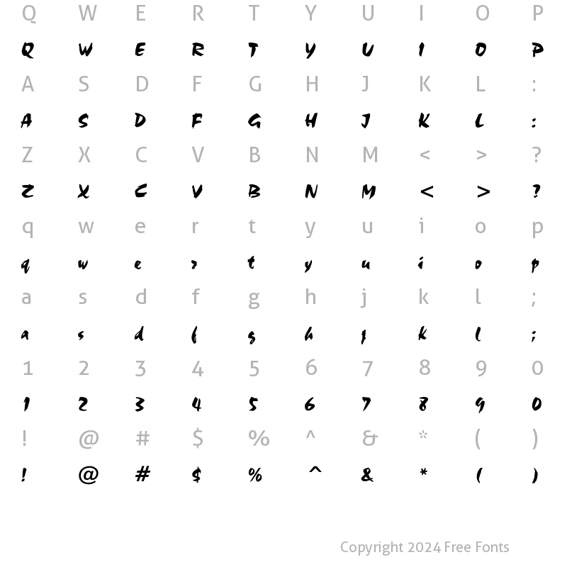 Character Map of Staccato 555 Regular