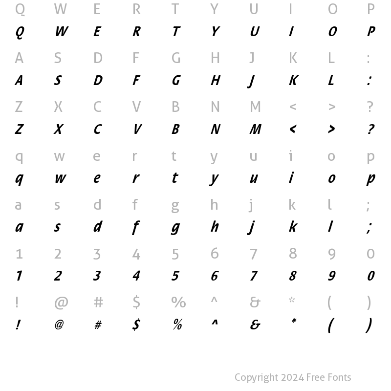 Character Map of StackCndObl-Bol Regular