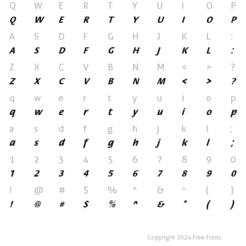 Character Map of StackObl-Bold Regular