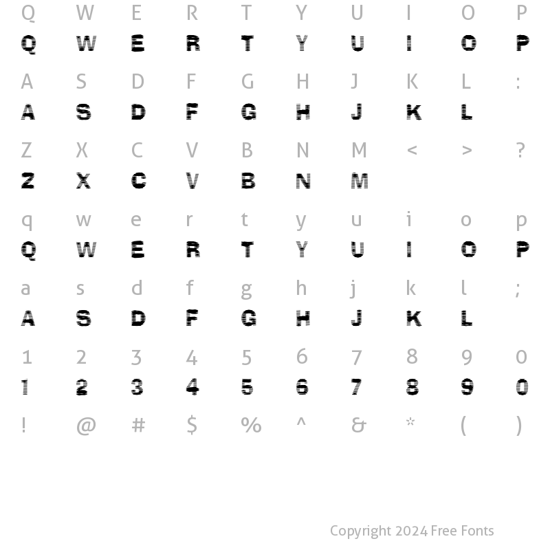 Character Map of Stackz Regular