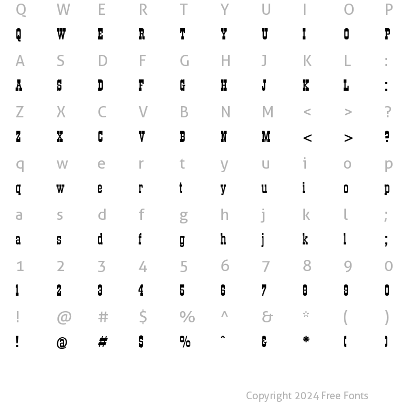 Character Map of Stagecoach Bold