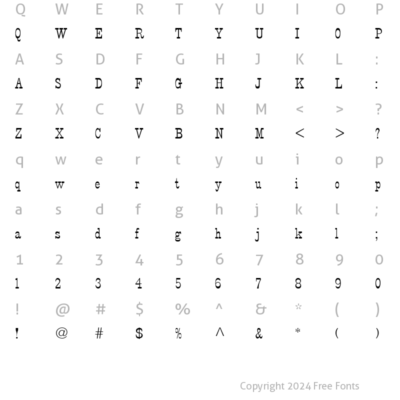 Character Map of StageCoach Regular