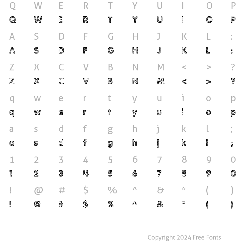 Character Map of Stagnation (BRK) Regular