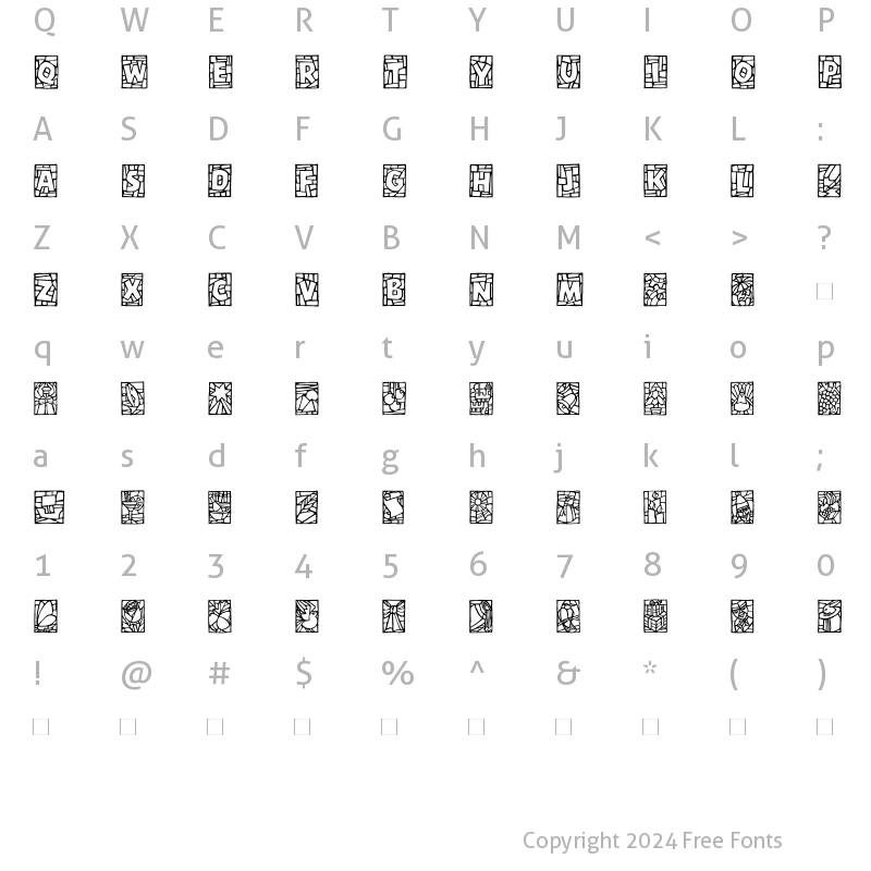 Character Map of Stained Glass ITC Regular