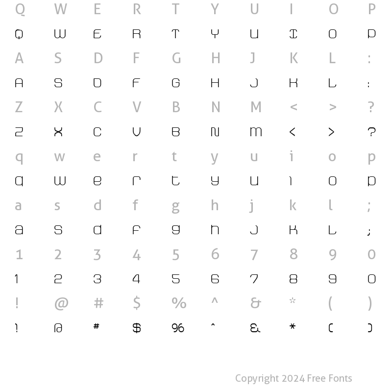 Character Map of StakRegular Regular