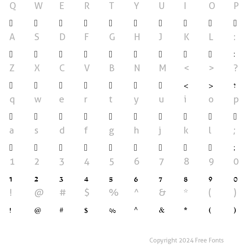 Character Map of Stam Ashkenaz CLM Medium